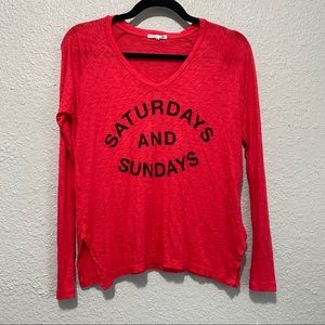SUNDRY Saturdays & Sundays V Neck Long Sleeve